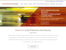 Tablet Screenshot of cuttyprotectionandsecurity.com